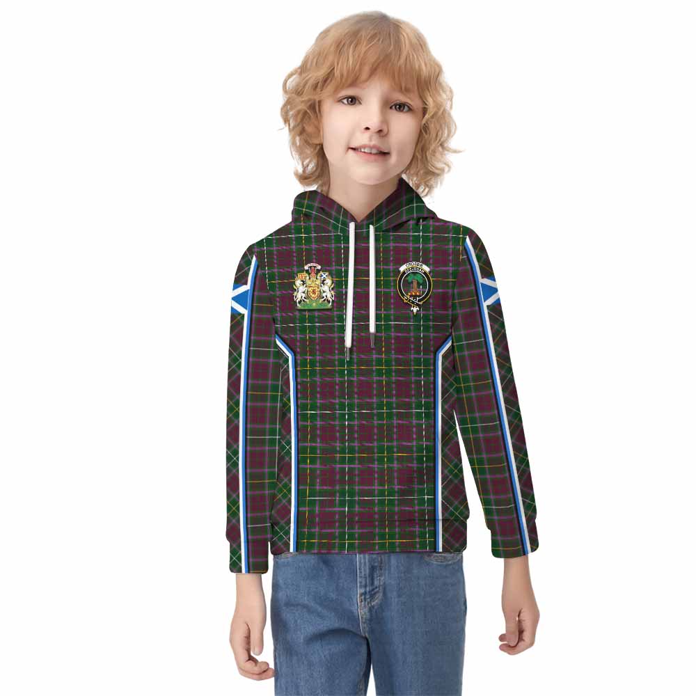 Crosbie Tartan Crest Kid Hoodie Scotland Coat of Arm Flag Style - Tartan Vibes Clothing