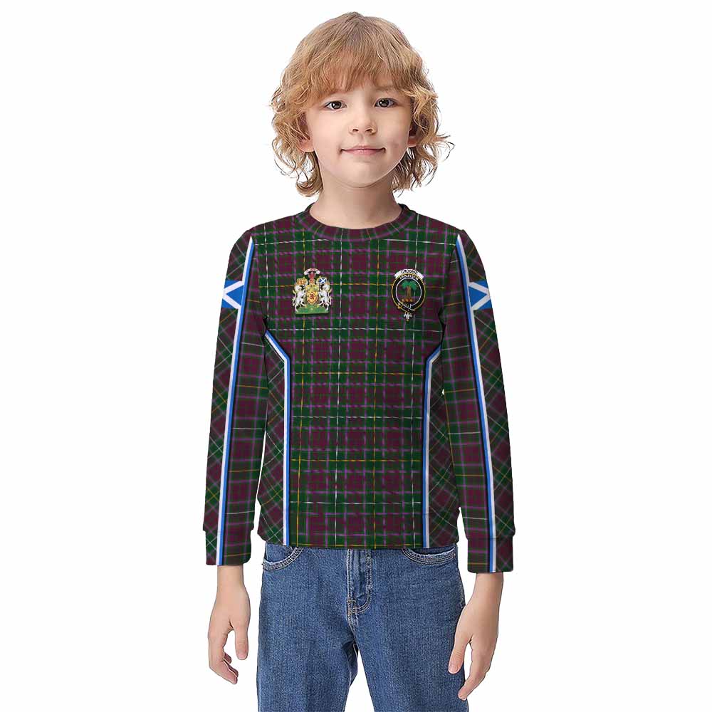Crosbie Tartan Crest Kid Knitted Sweatshirt Scotland Coat of Arm Flag Style - Tartan Vibes Clothing