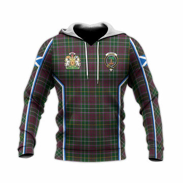 Crosbie Tartan Crest Knitted Hoodie Scotland Coat of Arm Flag Style - Tartan Vibes Clothing