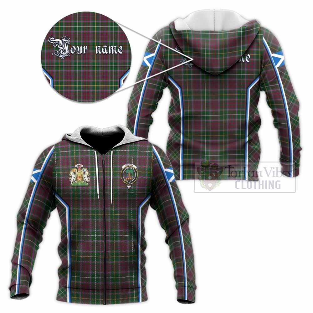 Crosbie Tartan Crest Knitted Hoodie Scotland Coat of Arm Flag Style - Tartan Vibes Clothing