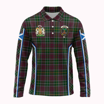 Crosbie Tartan Crest Long Sleeve Polo Shirt Scotland Coat of Arm Flag Style - Tartan Vibes Clothing