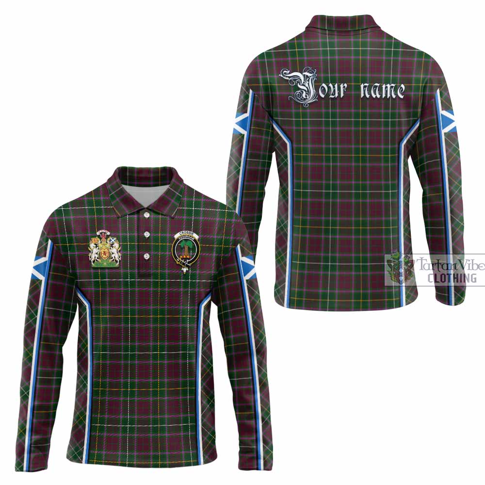 Crosbie Tartan Crest Long Sleeve Polo Shirt Scotland Coat of Arm Flag Style - Tartan Vibes Clothing