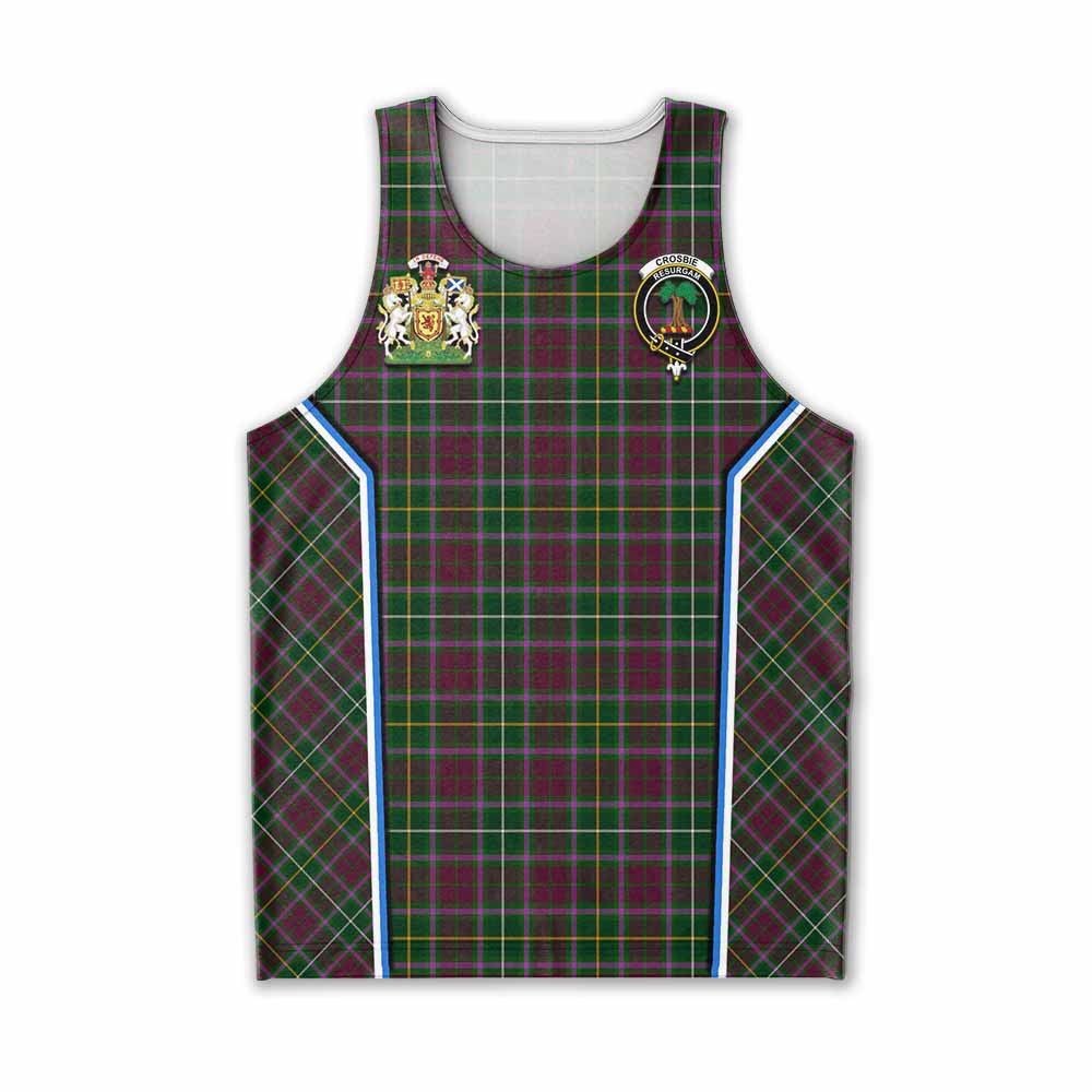 Crosbie Tartan Crest Men Tank Top Scotland Coat of Arm Flag Style - Tartan Vibes Clothing
