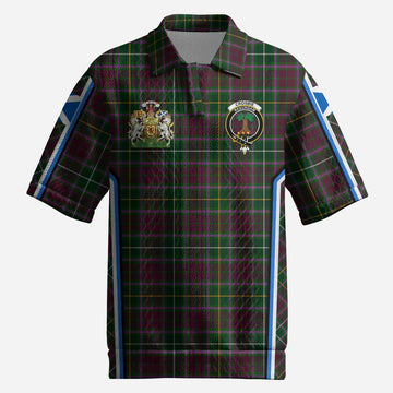Crosbie Tartan Crest Men’s Polo Sweater Top Scotland Coat of Arm Flag Style