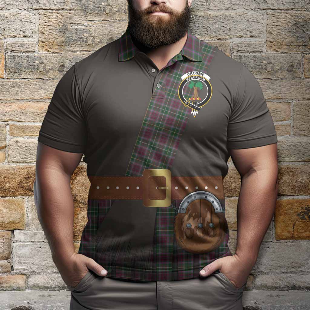 Crosbie Tartan Crest Polo Shirt Kilt Costume Style