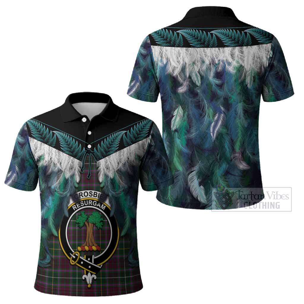 Crosbie Tartan Crest Polo Shirt New Zealand Maori Korowai Cloak