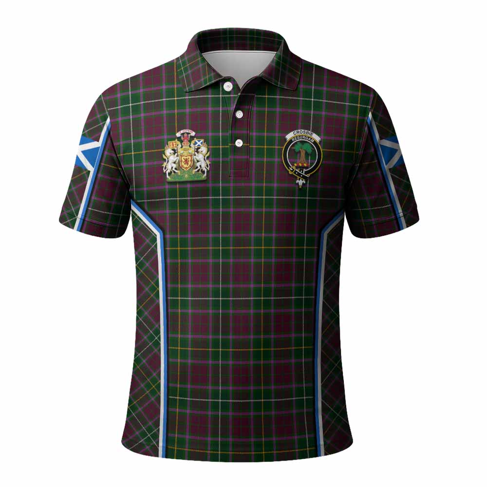 Crosbie Tartan Crest Polo Shirt Scotland Coat of Arm Flag Style - Tartan Vibes Clothing