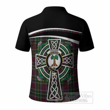 Crosbie Tartan Crest Polo Shirt Scottish Thistle Celtic Cross Alba Gu Brath