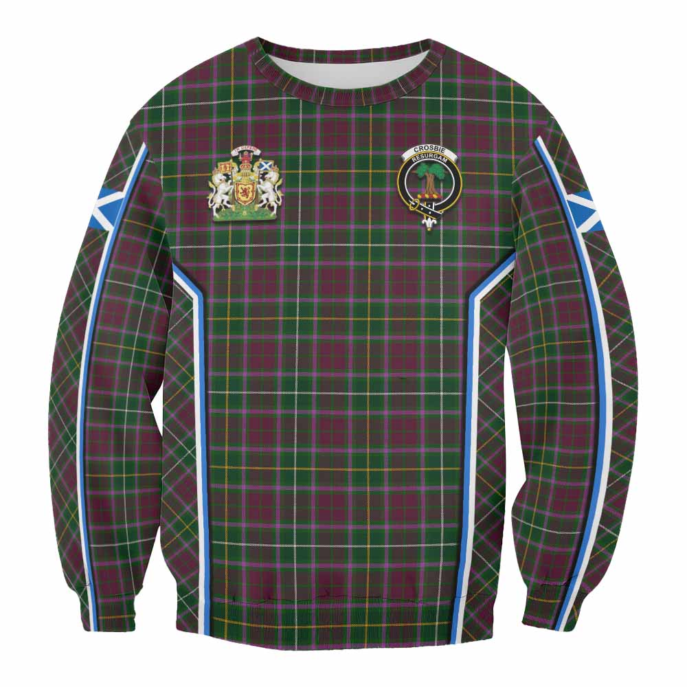 Crosbie Tartan Crest Sweatshirt Scotland Coat of Arm Flag Style - Tartan Vibes Clothing