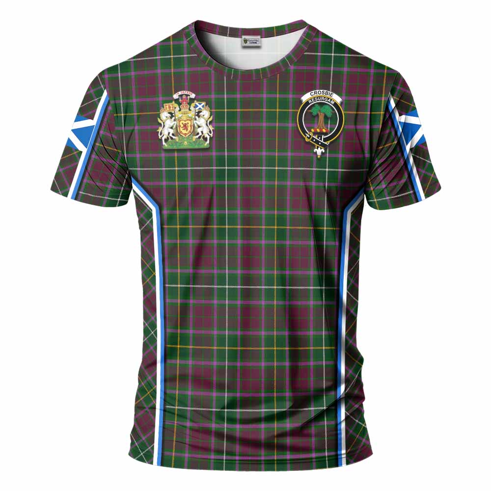 Crosbie Tartan Crest T-shirt Scotland Coat of Arm Flag Style - Tartan Vibes Clothing