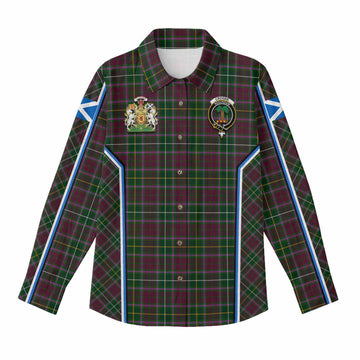 Crosbie Tartan Crest Women Casual Shirt Scotland Coat of Arm Flag Style - Tartan Vibes Clothing