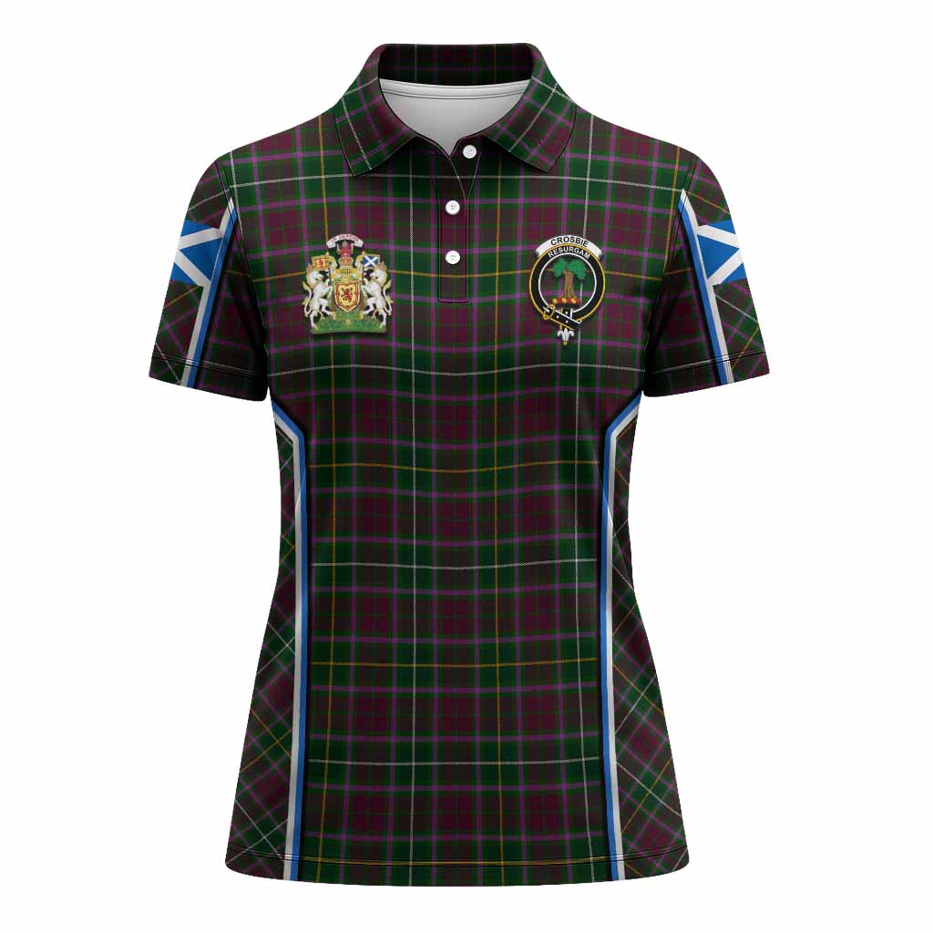 Crosbie Tartan Crest Women's Polo Shirt Scotland Coat of Arm Flag Style - Tartan Vibes Clothing