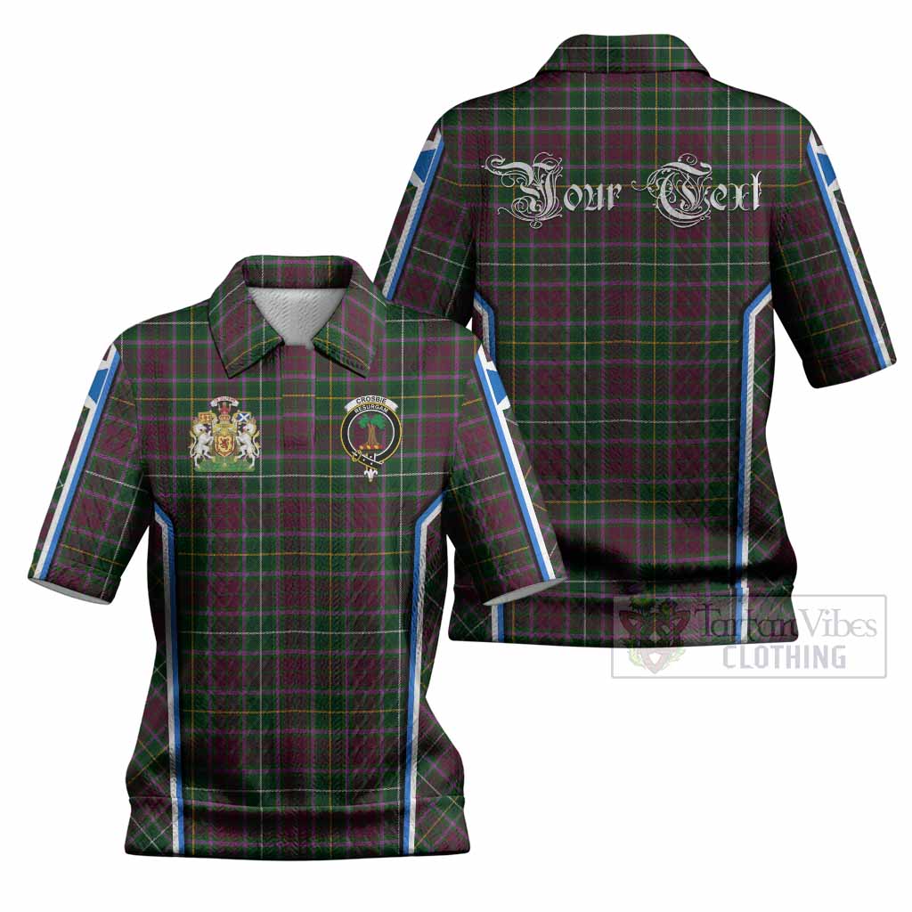 Crosbie Tartan Crest Women’s Polo Sweater Top Scotland Coat of Arm Flag Style