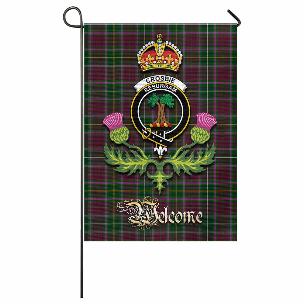 Crosbie Tartan Family Crest Garden Flag Royal Thistle Welcome Style - Tartan Vibes Clothing