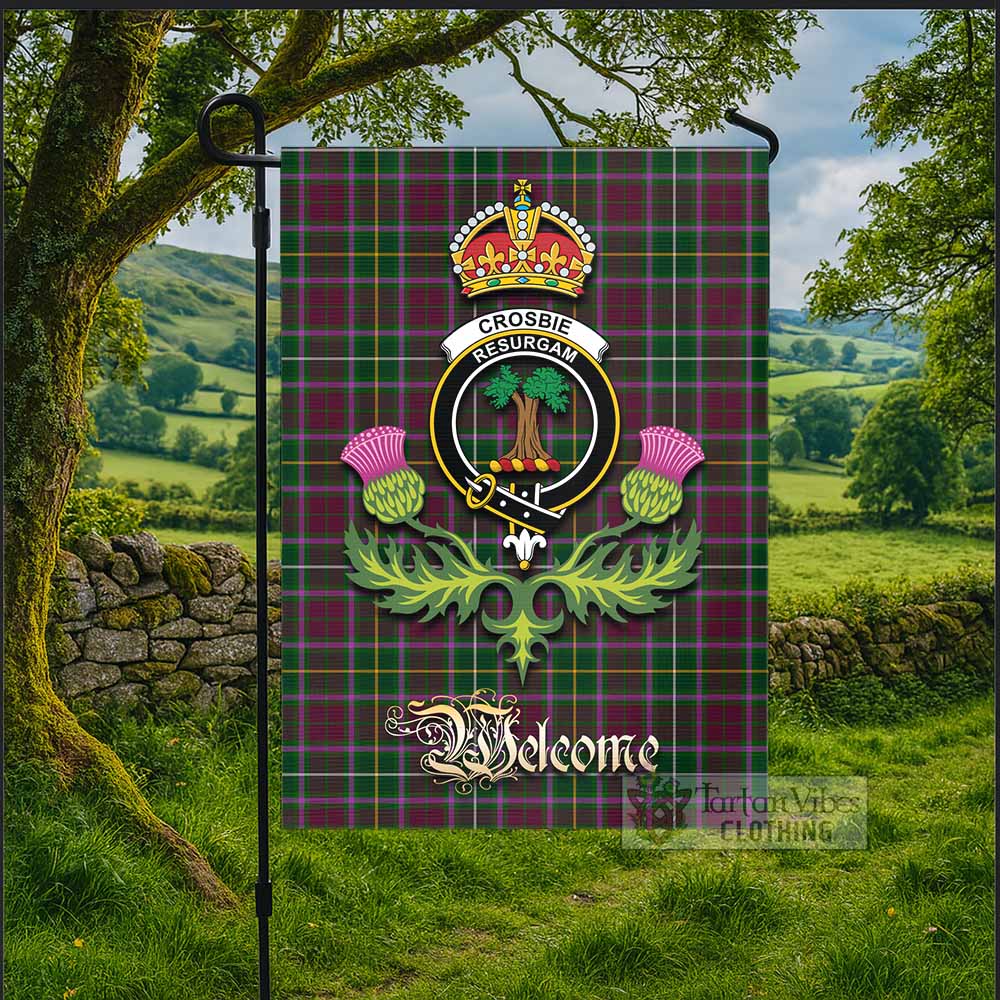 Crosbie Tartan Family Crest Garden Flag Royal Thistle Welcome Style - Tartan Vibes Clothing