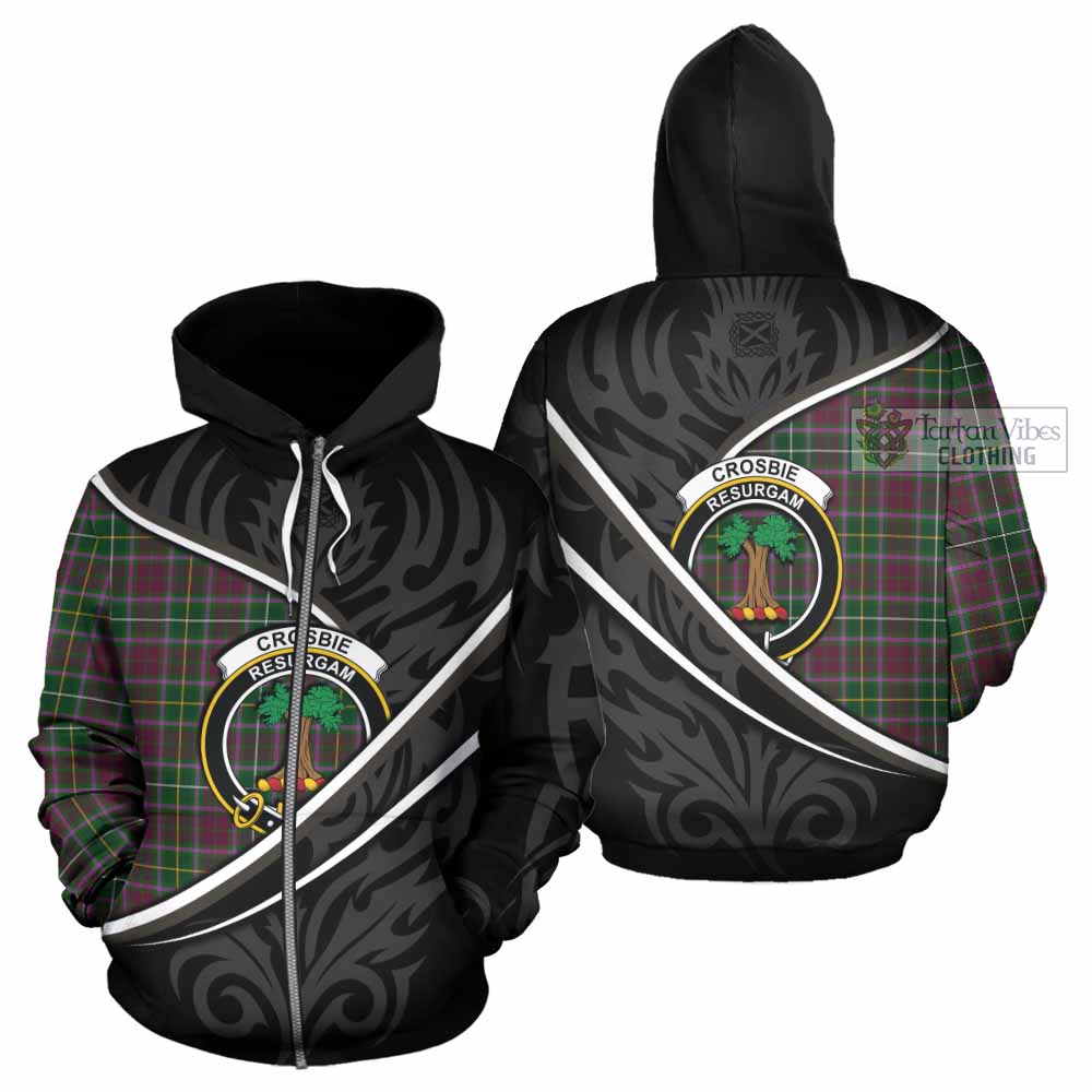 Crosbie Tartan Family Crest Hoodie Celtic Scottish Thistle Floral - Tartan Vibes Clothing