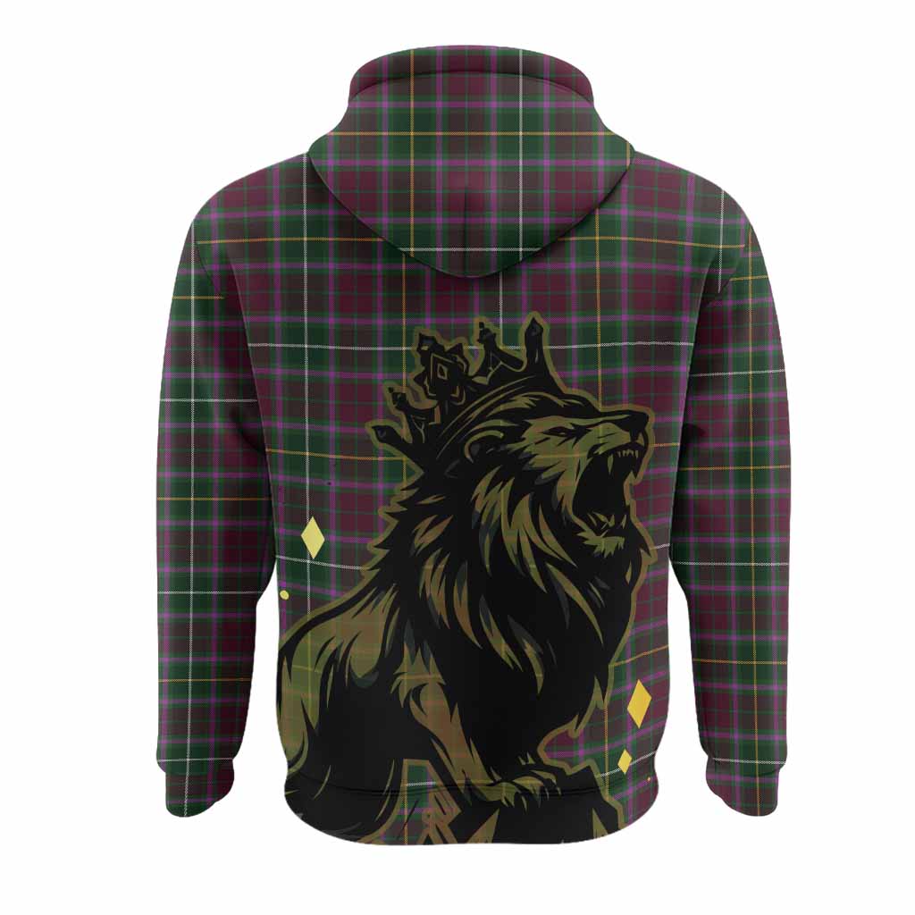 Crosbie Tartan Family Crest Hoodie Crowned Lion Roaring