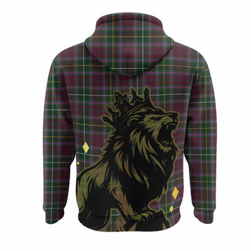 Crosbie Tartan Family Crest Hoodie Crowned Lion Roaring
