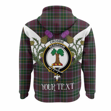Crosbie Tartan Family Crest Hoodie Scottish Burns Night Thistle Floral