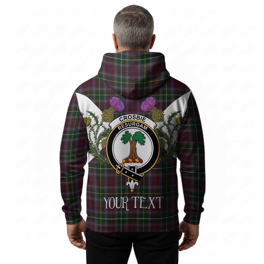 Crosbie Tartan Family Crest Hoodie Scottish Burns Night Thistle Floral