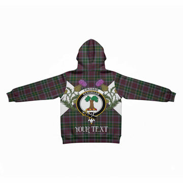 Crosbie Tartan Family Crest Kid Hoodie Scottish Burns Night Thistle Floral