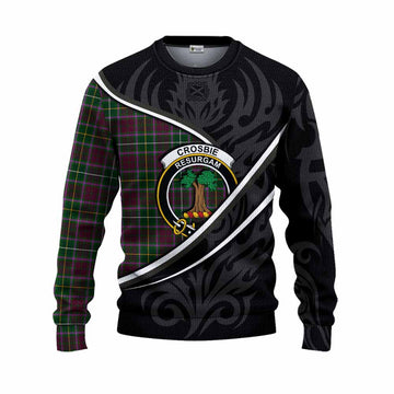 Crosbie Tartan Family Crest Knitted Sweater Celtic Scottish Thistle Floral - Tartan Vibes Clothing