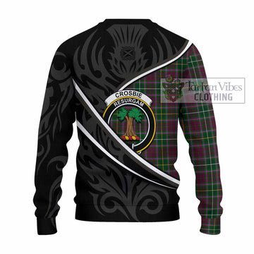 Crosbie Tartan Family Crest Knitted Sweater Celtic Scottish Thistle Floral - Tartan Vibes Clothing