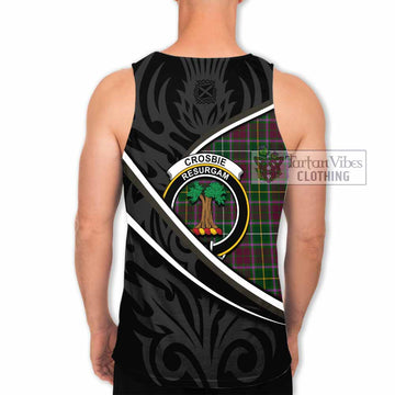 Crosbie Tartan Family Crest Men Tank Top Celtic Scottish Thistle Floral - Tartan Vibes Clothing