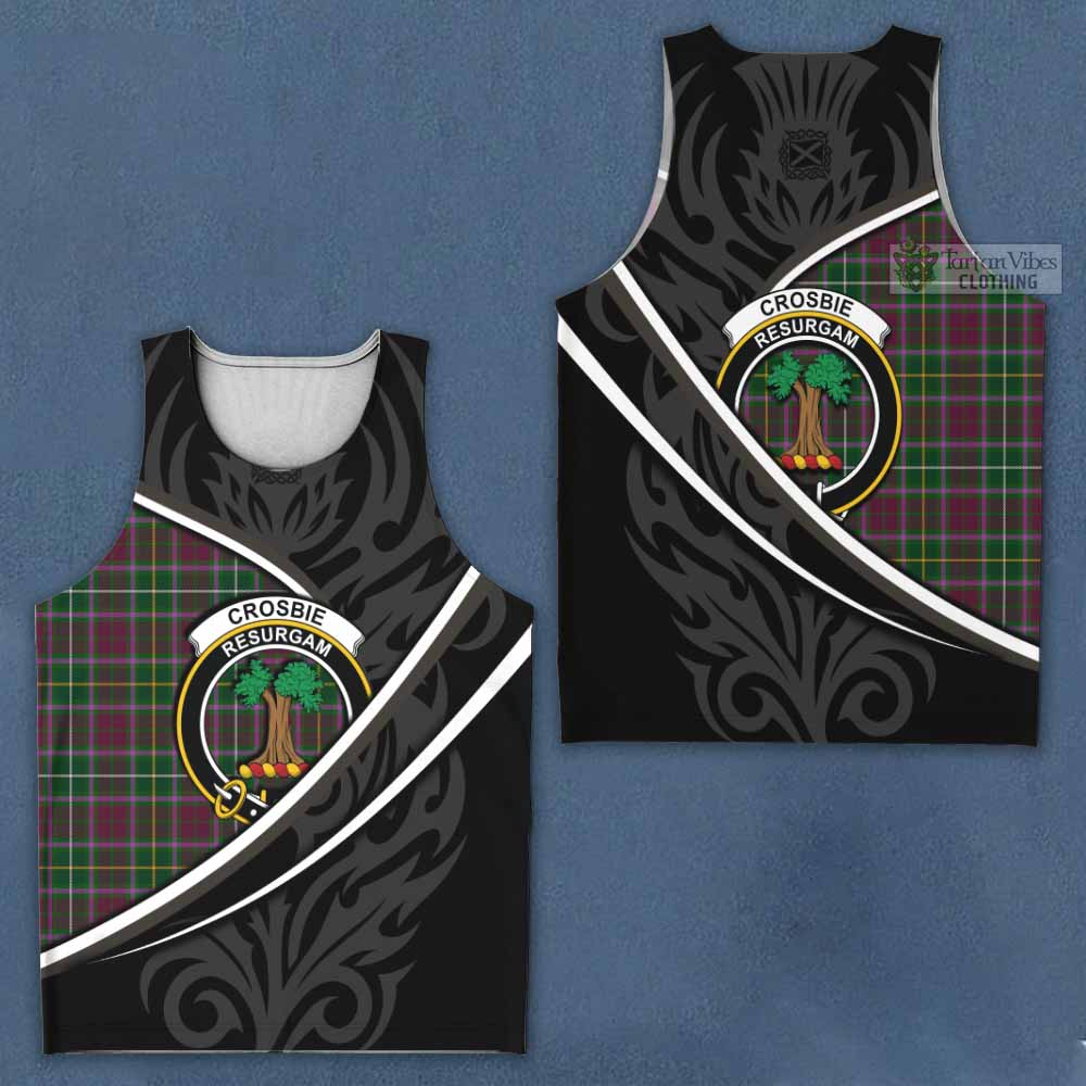 Crosbie Tartan Family Crest Men Tank Top Celtic Scottish Thistle Floral - Tartan Vibes Clothing