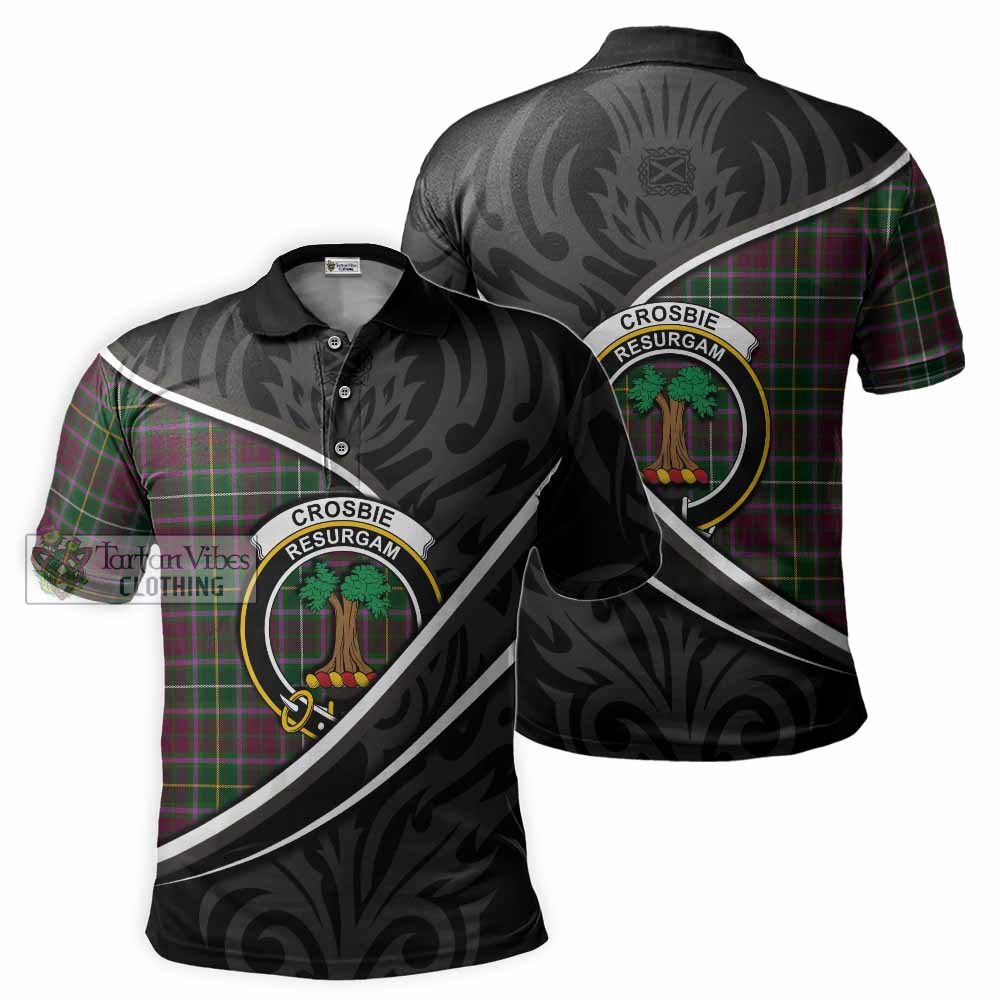 Crosbie Tartan Family Crest Polo Shirt Celtic Scottish Thistle Floral - Tartan Vibes Clothing