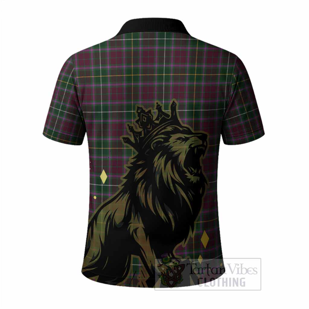 Crosbie Tartan Family Crest Polo Shirt Crowned Lion Roaring