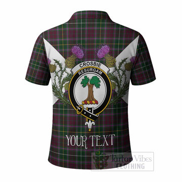 Crosbie Tartan Family Crest Polo Shirt Scottish Burns Night Thistle Floral