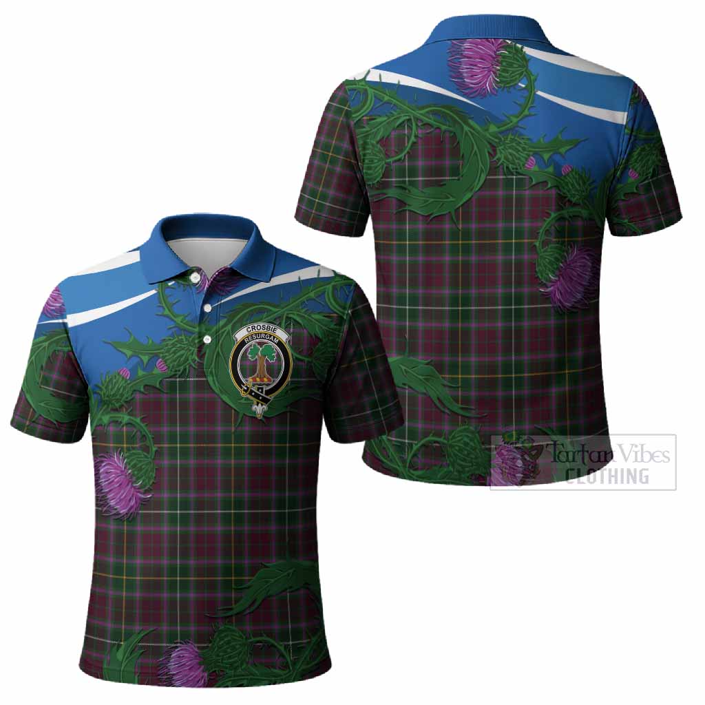 Crosbie Tartan Family Crest Polo Shirt Thistle in Minimalism
