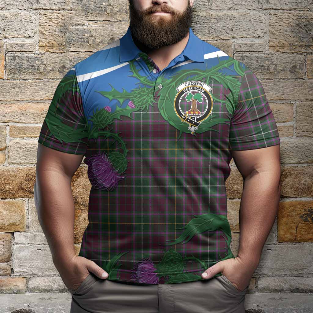 Crosbie Tartan Family Crest Polo Shirt Thistle in Minimalism