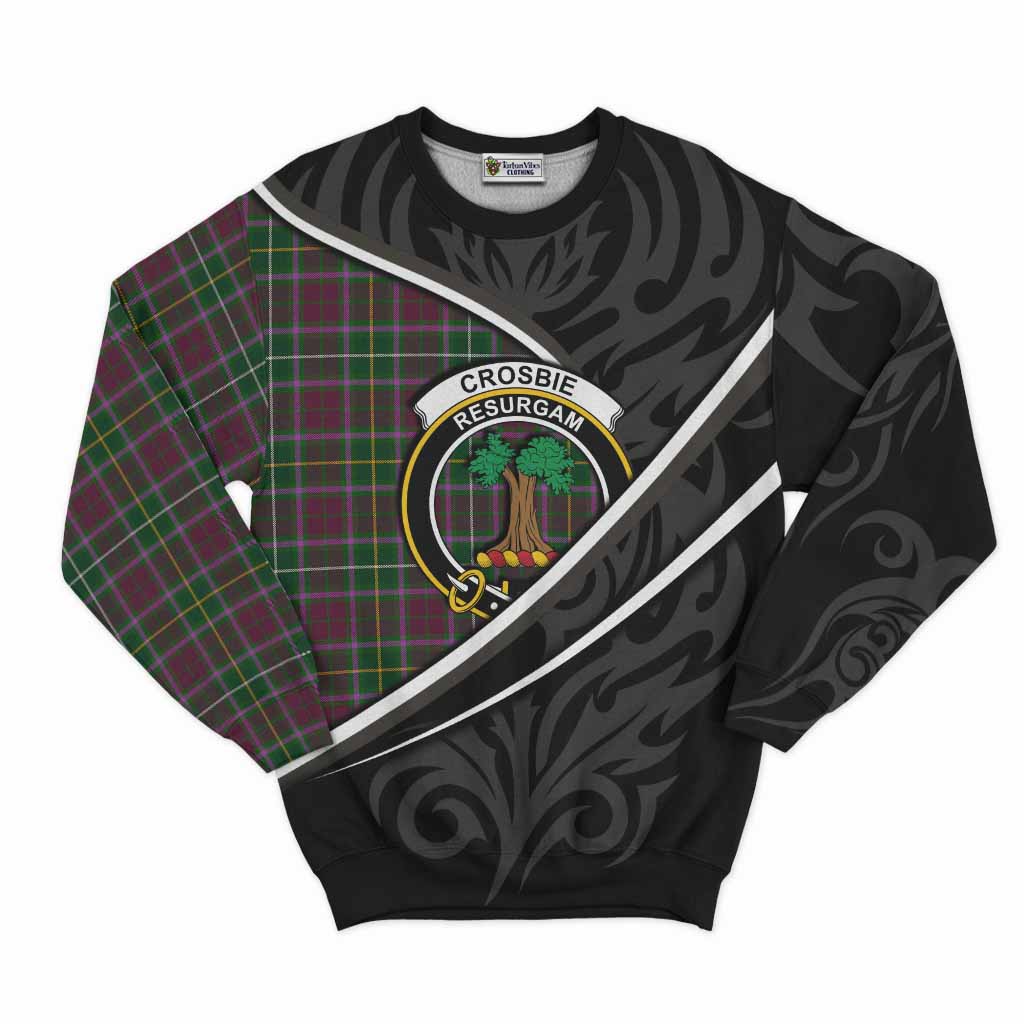 Crosbie Tartan Family Crest Sweatshirt Celtic Scottish Thistle Floral - Tartan Vibes Clothing
