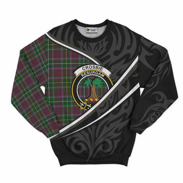 Crosbie Tartan Family Crest Sweatshirt Celtic Scottish Thistle Floral - Tartan Vibes Clothing