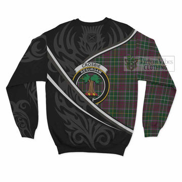 Crosbie Tartan Family Crest Sweatshirt Celtic Scottish Thistle Floral - Tartan Vibes Clothing