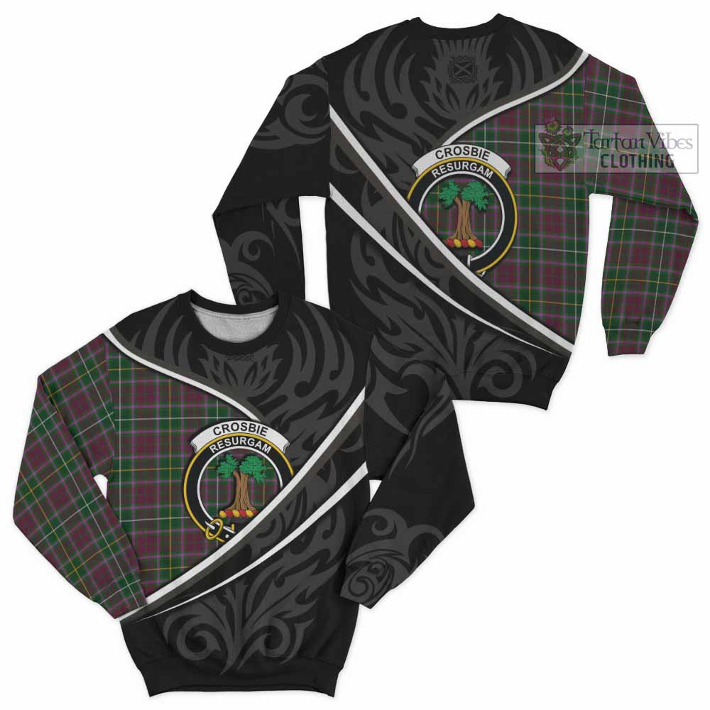 Crosbie Tartan Family Crest Sweatshirt Celtic Scottish Thistle Floral - Tartan Vibes Clothing
