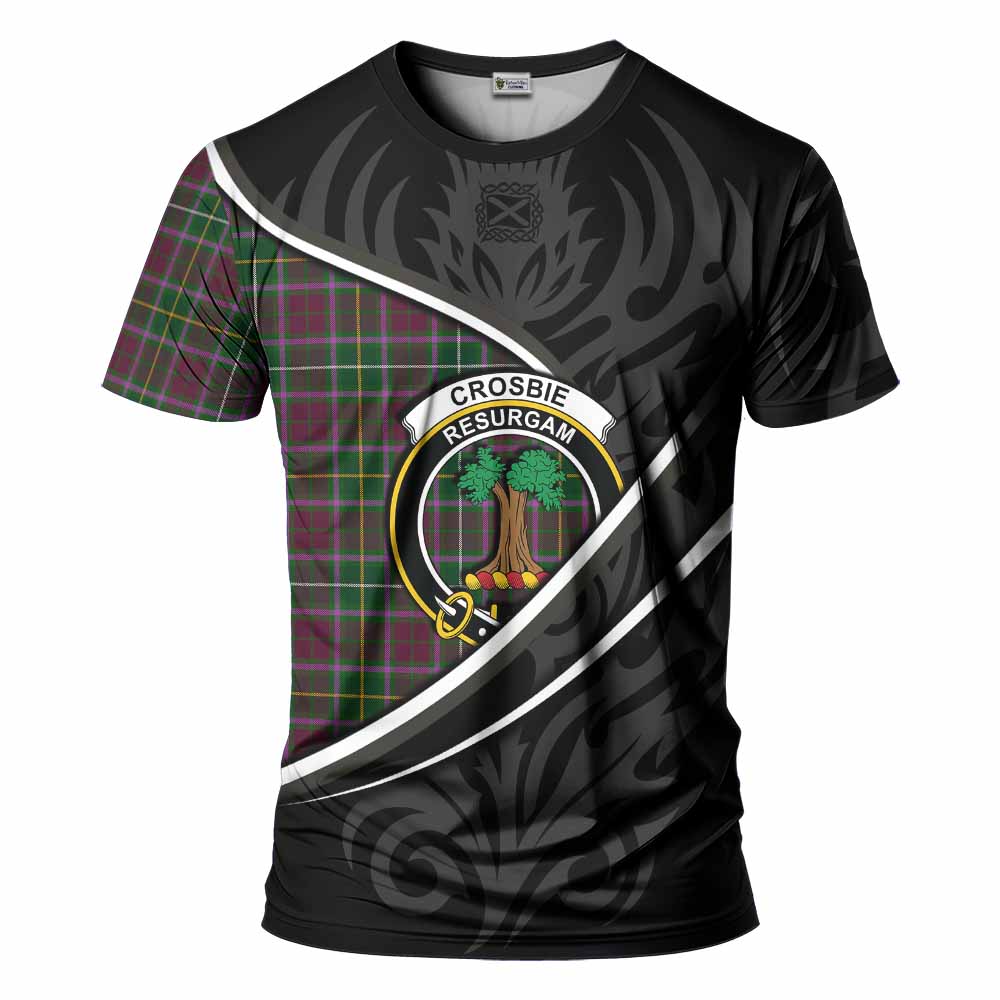 Crosbie Tartan Family Crest T-shirt Celtic Scottish Thistle Floral - Tartan Vibes Clothing