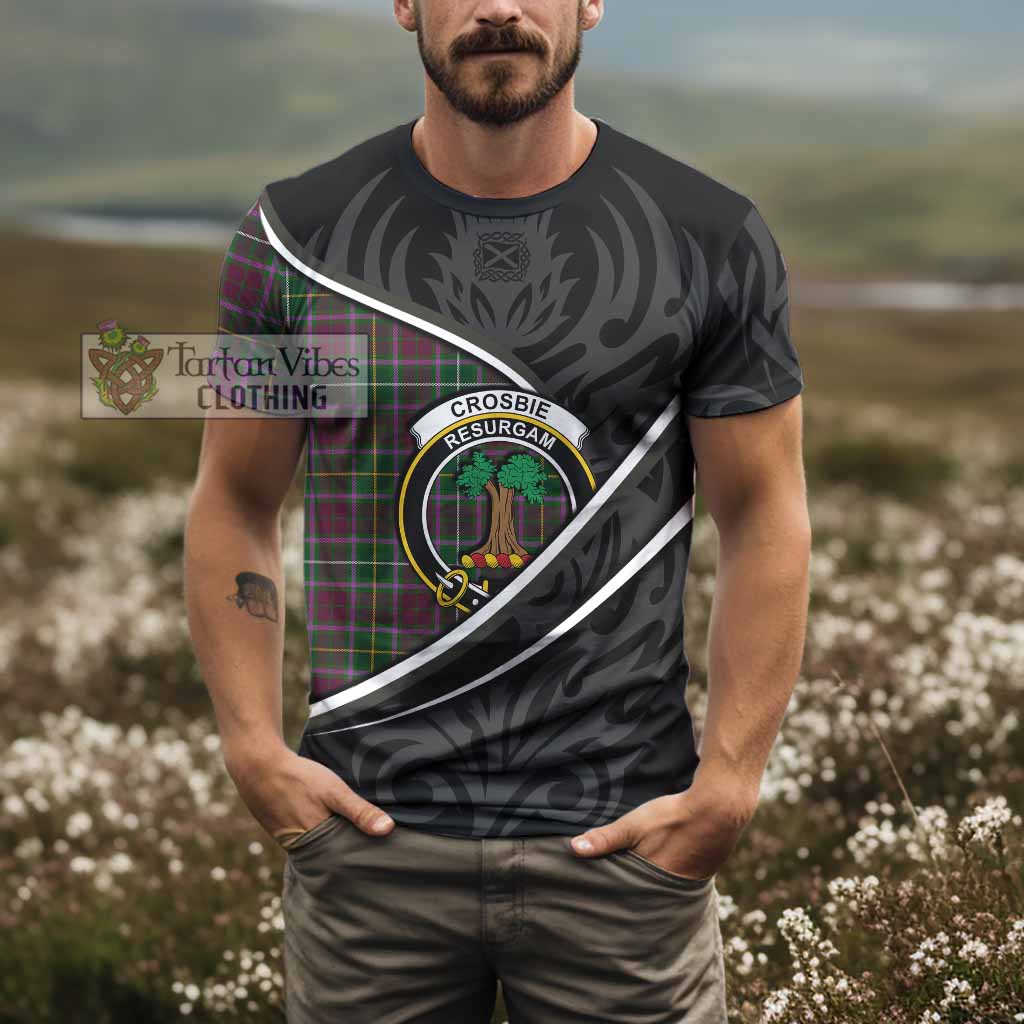 Crosbie Tartan Family Crest T-shirt Celtic Scottish Thistle Floral - Tartan Vibes Clothing