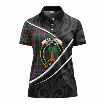 Crosbie Tartan Family Crest Women's Polo Shirt Celtic Scottish Thistle Floral - Tartan Vibes Clothing