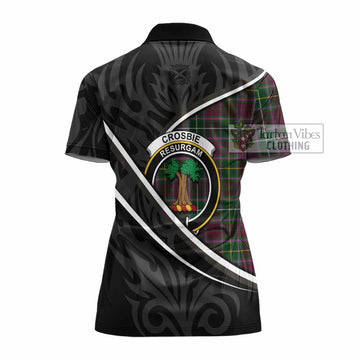 Crosbie Tartan Family Crest Women's Polo Shirt Celtic Scottish Thistle Floral - Tartan Vibes Clothing