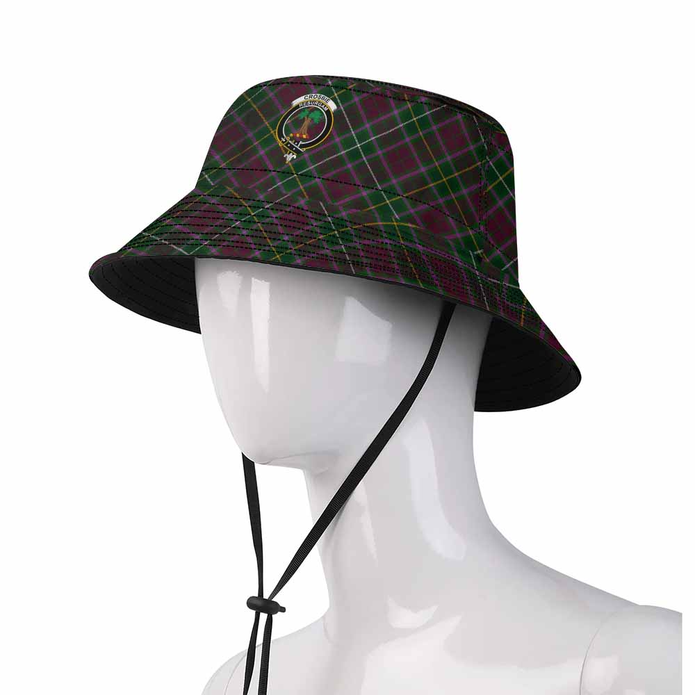Crosbie Tartan Fishing Hat with Family Crest