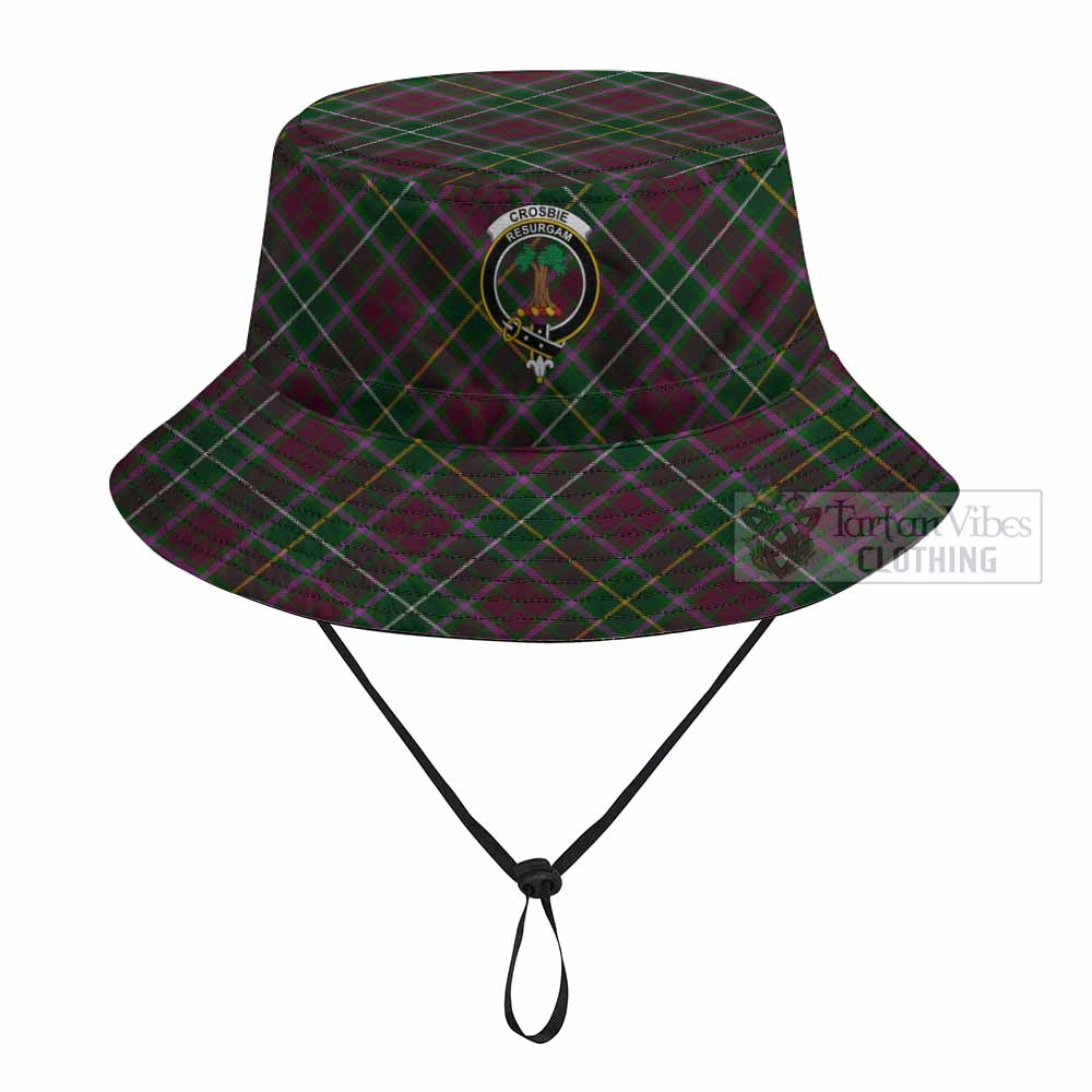 Crosbie Tartan Fishing Hat with Family Crest
