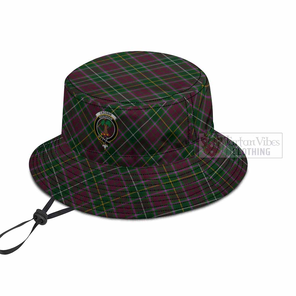 Crosbie Tartan Fishing Hat with Family Crest
