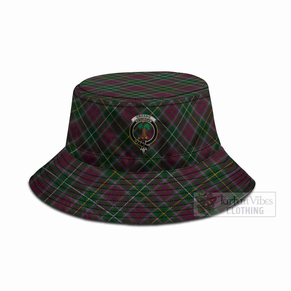 Crosbie Tartan Fishing Hat with Family Crest