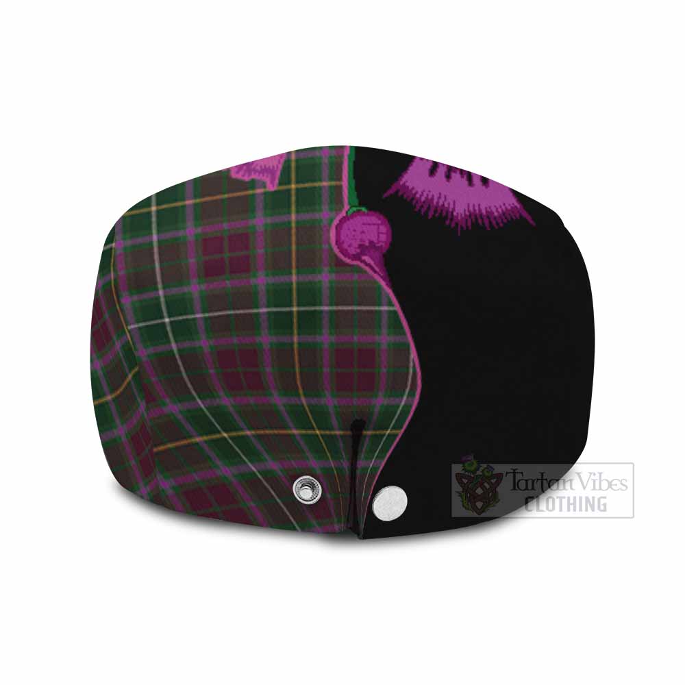 Crosbie Tartan Flat Cap, Jeff Cap Traditional Scottish Thistle