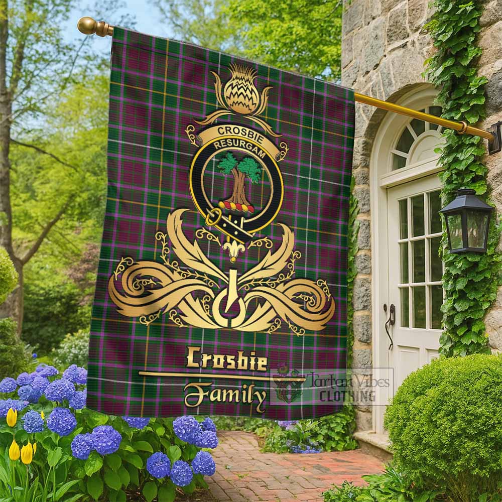 Crosbie Tartan Garden Flag with Highland Thistle Cherish Family Crest Style - Tartan Vibes Clothing