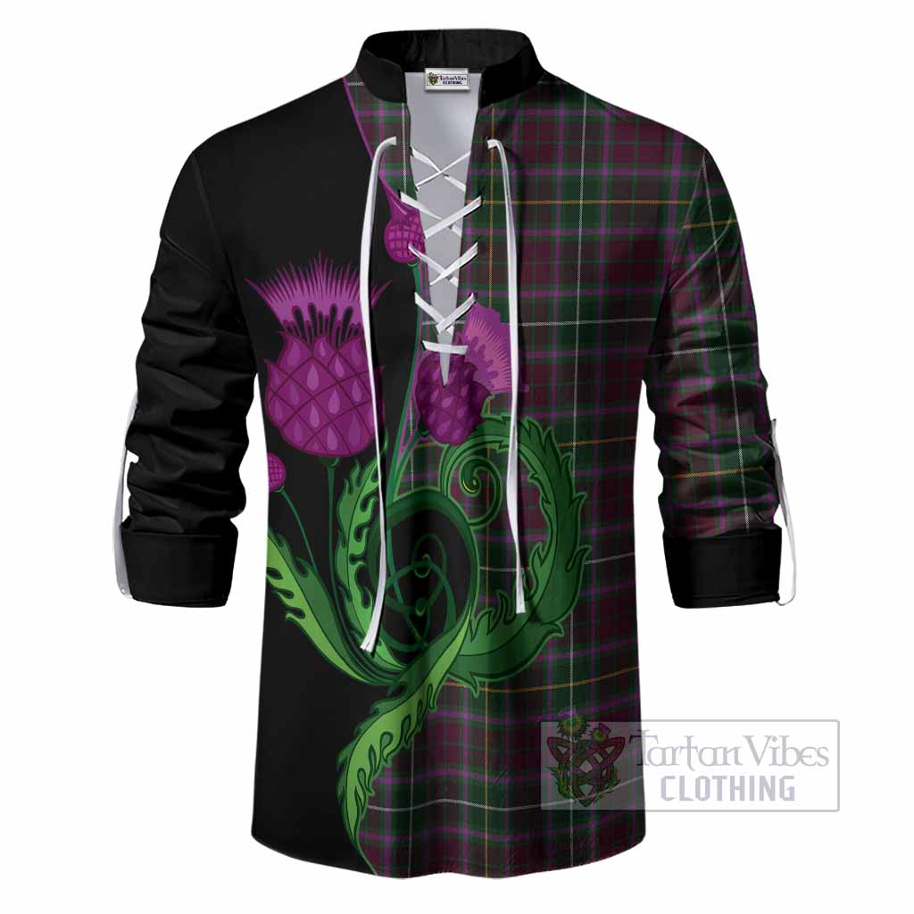 Crosbie Tartan Ghillie Shirt Traditional Scottish Thistle