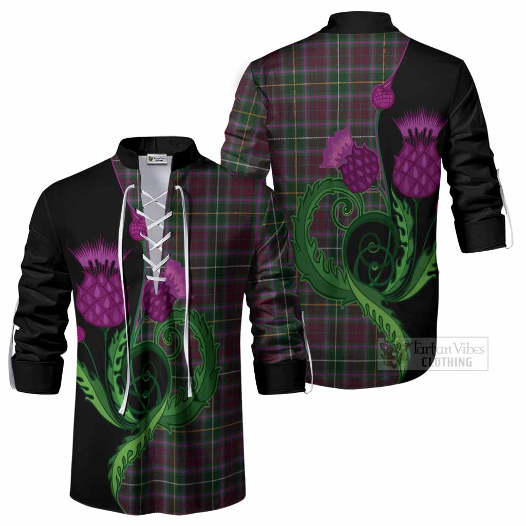 Crosbie Tartan Ghillie Shirt Traditional Scottish Thistle